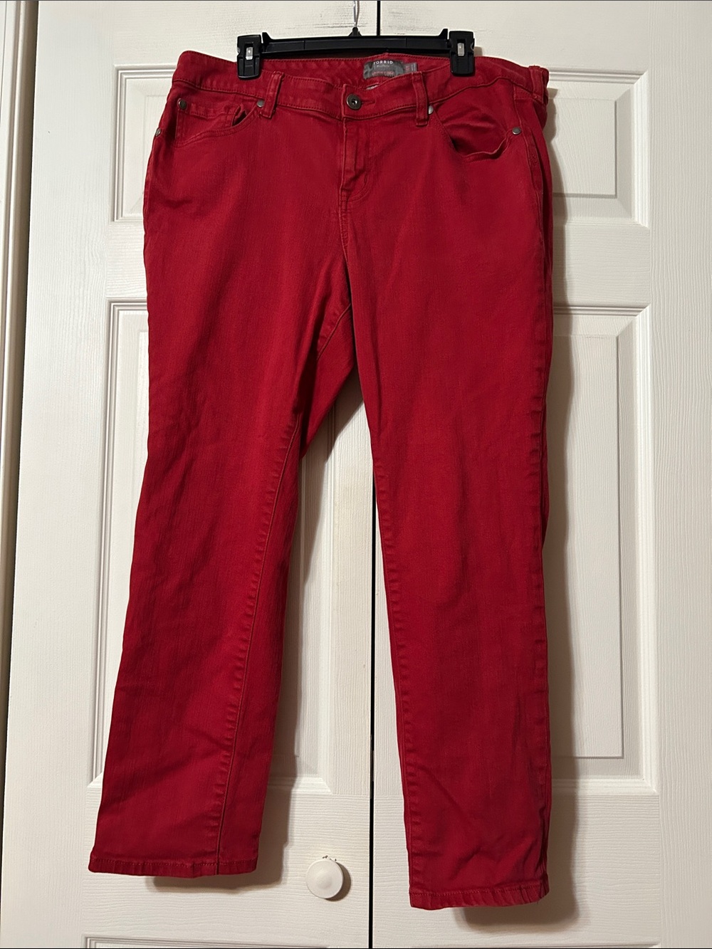 Torrid sz 18 Rust Red Boyfriend Straight Vintage Stretch Jeans